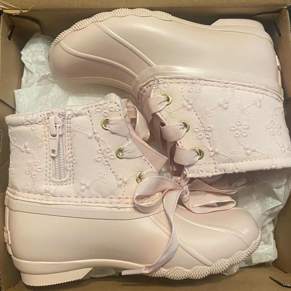 Pink Lace-Up Ankle Boots